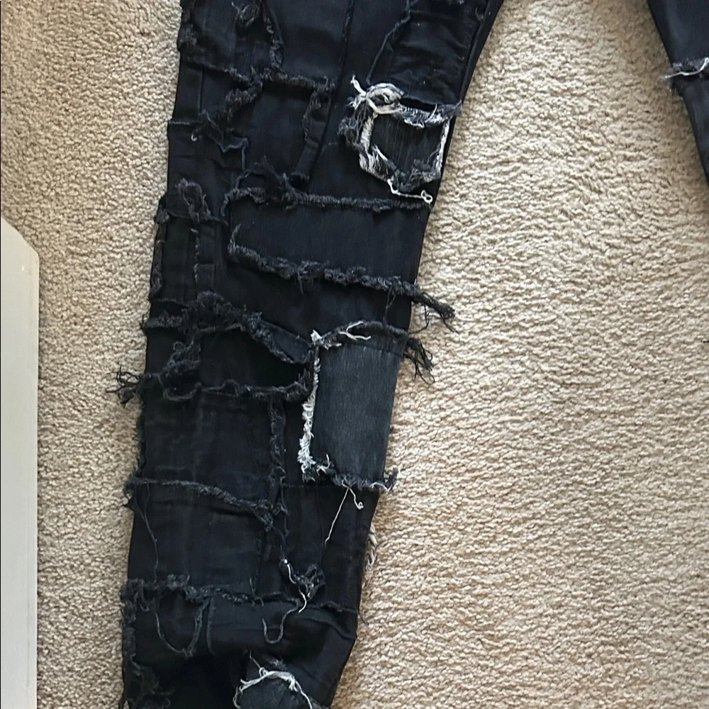 MNML Black Slim Ripped Jeans